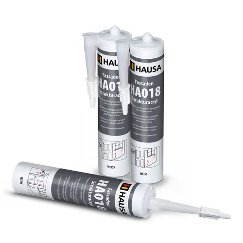 Fassaden-Acryl Struktur-Acryl 3x 310ml Putzacryl körnig Reparatur weiß HAUSA