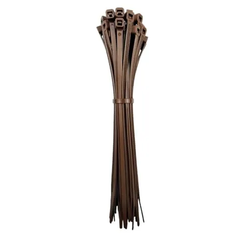 OutdoorFix Kabelbinder 200 x 4,6 mm, 50 Stk – Weidenholz hell – Wetterfest, UV-beständig