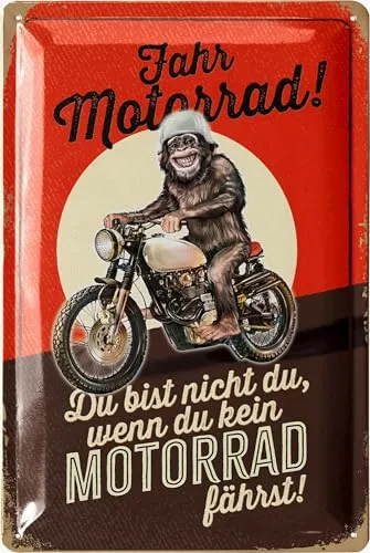 LANOLU Retro Blechschild, DU BIST NICHT DU Motorrad Geschenke für Männer, Geschenke für Motorradfahrer Biker Geschenke für Männer, Deko Motorrad, Geschenke für Biker - 20x30cm