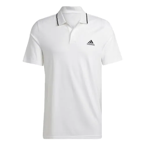 Adidas Performance Polo Shirt für Herren - XL - Weiß - Klassisches Poloshirt aus dehnbarem, weichem Material. Mit Polokragen und drei Knöpfen. Hergestellt aus 100 % recyceltem Polyester für nachhaltigen Tragekomfort.