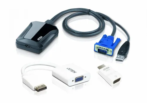 ATEN CV211CP-AT Tastatur/Video/Maus (KVM)-Switch Schwarz (CV211CP-AT)