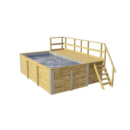 weka Massivholzpool 595 Gr. 1 mit Technikraum & Sandfilteranlage