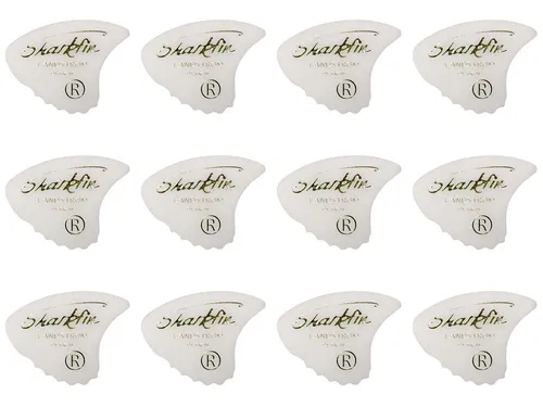 Sharkfin Goldprint Plektrum Medium 0,52mm White 12 Stück