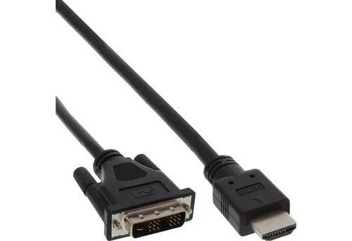 Inline InLine® HDMI-DVI Adapterkabel, HDMI Stecker auf DVI 18+1 Stecker, 0,3m HDMI-Kabel