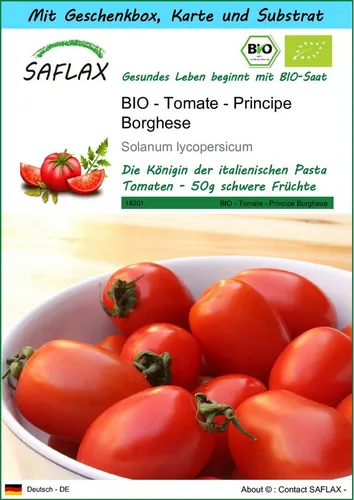 SAFLAX Gemüsesamen SAFLAX - Geschenkset - BIO - Tomate - Principe Borghese