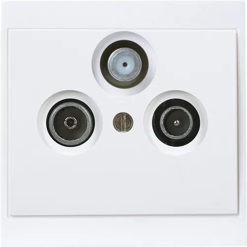 Kopp Malta Antennensteckdose TV/RF/SAT mit Sockel Antennendose 3-Fach Weiß