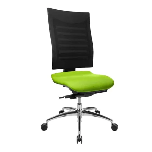 Bürostuhl Ergonomisch, Schreibtischstuhl verstellbar, Ergochair Drehstuhl Chefsessel mit Synchronmechanik, Lordosenstütze & Knierolle höhenverstellbar, home office chair - ohne Armlehnen - grün