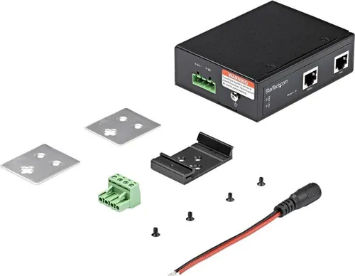 StarTech.com Industrial Gigabit Ethernet PoE Injector - Netzwerk-Switches mit 30W 802.3at PoE, ideal für den Einsatz in extremen Temperaturen von -40°C bis 75°C, perfekt für Kameras und Sensoren.