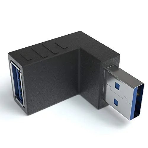 JAMEGA - USB 3.0 Winkel Adapter 270° Grad | A Stecker zu A Buchse Winkelstecker Kupplung Kompatibel Mit Allen Kabeln