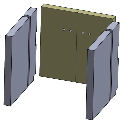 Rückwandstein (links/rechts) Set, mit Bohrung (Schamotte) passend für Wamsler **