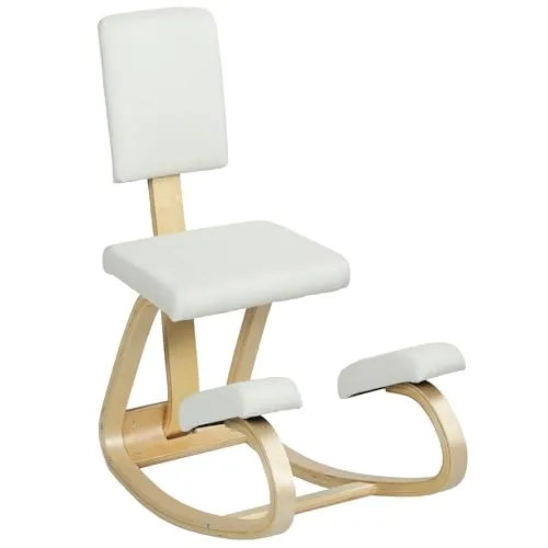 HOMCOM Ergonomischer Kniestuhl mit Rückenlehne in beige von HOMCOM