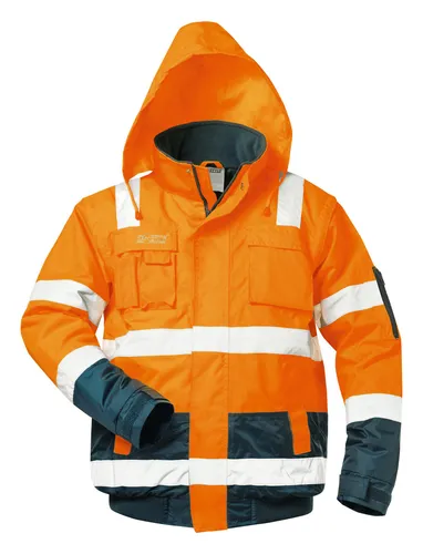 Safestyle Warnpilotenjacke Jonas Größe S orange/blau - Jacken & Parkas - Hochsichtbare Warnjacke für optimale Sicherheit bei Arbeiten im Freien, ideal für Bau- und Industrieeinsätze.