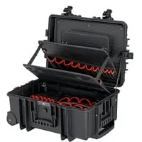 Knipex Werkzeugkoffer Robust45 Move - leerer Kunststoff Klapptrolley, flugtauglich mit 54 Werkzeugtaschen und 94 Halteschlaufen, staub- und wasserdicht