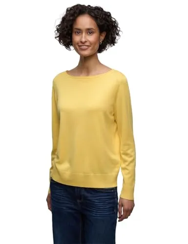 Street One Damen Basic Pullover - Vielseitiger Strickpullover - Eleganter Strickpullover mit U-Boot-Ausschnitt und langen Ärmeln, ideal für einen lässigen Look. Perfekt kombinierbar für jeden Anlass.