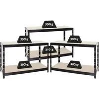 PROREGAL® Werkbank MegaDeal 3 Stück Tiger - 300kg Traglast - Werkbänke für Werkstatt und Garage, robuste Konstruktion mit 2 höhenverstellbaren Fachböden, einfache Steckmontage in 20 Minuten, ideal für Ordnung und effizientes Arbeiten.