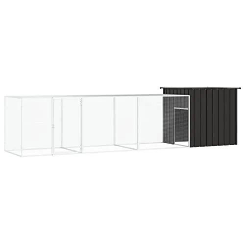 vidaXL Hühnerkäfig Anthrazit 400x91x100cm - Geflügelställe & Geflügelkäfige – Verzinkter Stahl sorgt für Langlebigkeit und Sicherheit, ideal für Hühner, Enten und Kleintiere.