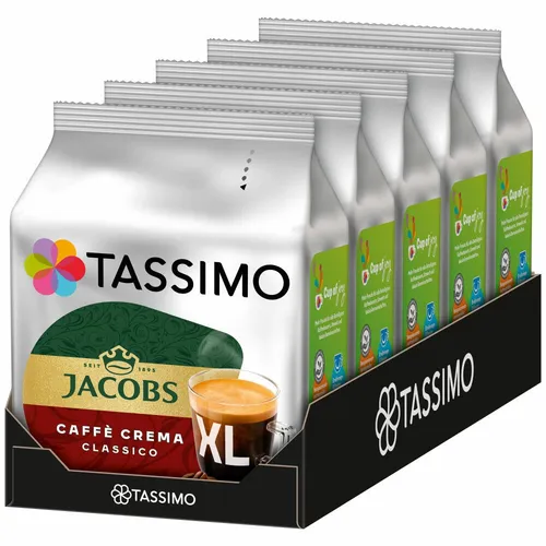 TASSIMO JACOBS Caffè Crema Classico XL,Kaffee, KAPSEL, Röstkaffee, 5x16 T-DISCS