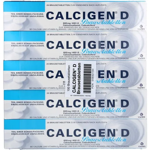 Calcigen D Brausetabletten 100 ST - Arzneimittel zur Unterstützung bei Vitamin-D- und Calciummangel, ideal für ältere Patienten und zur Ergänzung bei Osteoporosebehandlungen.