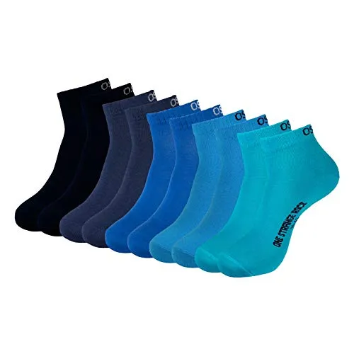 ONE STRANGE ROCK Quarter Socken Kurzsocken Herren Damen 5, 10, 15, 20, 30 Paar, Farbe:Blau - 5er Pack, Größe:35-38, Artikel:-601 mystic ocean
