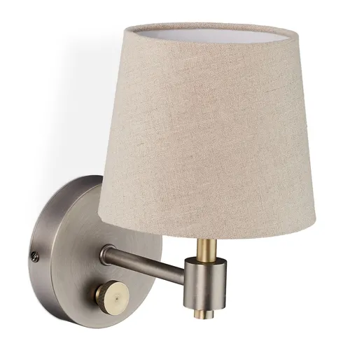 Dimmbare Vintage Wandlampe mit Stoffschirm - Wandleuchte aus Eisen und Leinen, ideal für jeden Raum, schafft eine gemütliche Atmosphäre mit dimmbarem Licht.