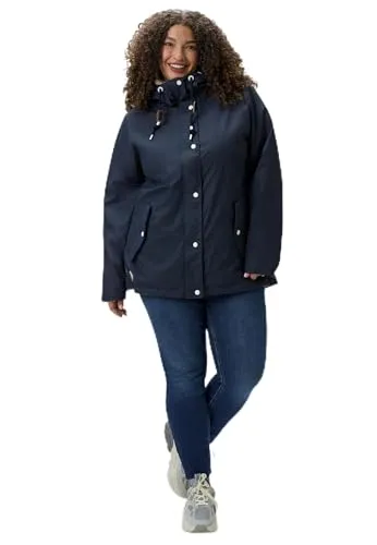 Ragwear Winterjacke Marge - warmer Damen Regenmantel in Blau (XXL) - Funktionsjacke, wasserdicht und winddicht, ideal für kalte Tage mit warmem Fleece-Futter und tailliertem Schnitt für optimalen Tragekomfort.