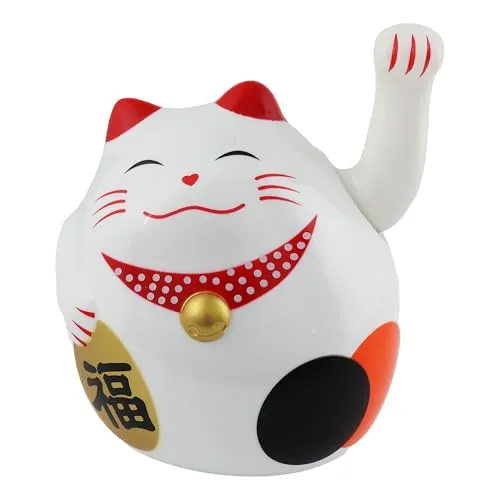 Freak Scene Glückskatze - Maneki-Neko - rundliche Winkekatze 11 cm - weiß