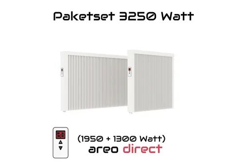 Elektroheizung Bundle 1300W+1950W Heizung direct Flächenspeicherheizung Schamott