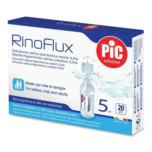 Pic Rinoflux Soluzione Ipertonica Decongestionante Nasale, 20 Fiale x 5ml
