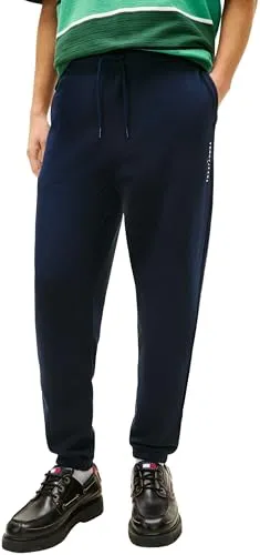 Tommy Jeans Herren Jogginghose Linear Sweatpant Fleece, Blau (Dark Night Navy), L