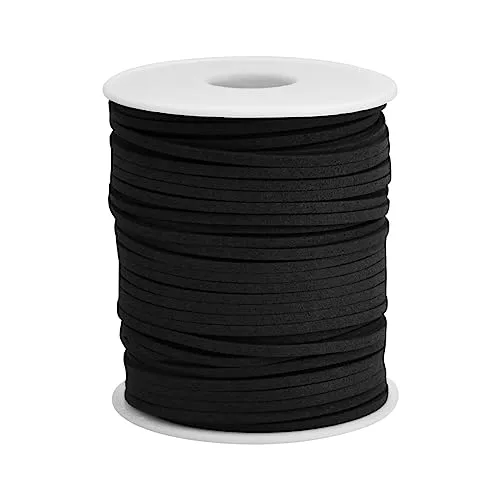 Rolle 45mx3mm Lederbänder Lederband Kette Faux Wildleder Schnur Lederriemen Flacher Lederschnurstreifen Kunst Wildleder Schnur Seil für Schmuckherstellung Bastel Armband Geschenkverpackung (D) 1