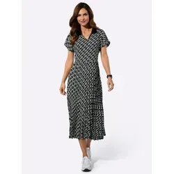Witt Etuikleid Druck-Kleid Kurzarm schwarz 38