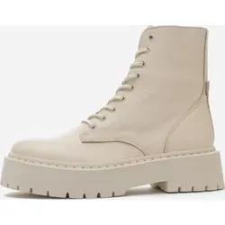 Steve Madden Stiefelette Leder Beige - 39 - Modische Stiefelette mit trendiger Schnürung und praktischem Reißverschluss. Robuste Verarbeitung und gepolsterte Decksohle sorgen für hohen Tragekomfort. Ein Must-have für jeden Schuhschrank!