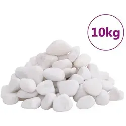 vidaXL Polierte Kiesel 10 kg Weiß 2-5 cm - Sonstiges Aquarienzubehör, ideal für die Gestaltung von Aquarien und als dekoratives Element im Garten, mit glatter Oberfläche und einzigartigen Formen.