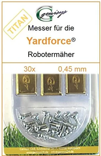 Genisys 30 Titan Ersatz-Messer Qualitäts-Klingen 0,45mm kompatibel mit Yardforce SC 600 Eco SC600-Eco SA 900 SA900 SA 600 H SA600H