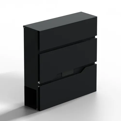 HAGO® Briefkasten Edelstahl Anthrazit mit Sicherheitsschloss