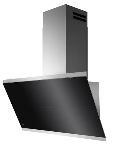 GV77D91SL Abluft-/Umluft Dunstabzugshaube 90 cm Schwarz/Silber - Dunstabzugshaube mit SilenceTech für leisen Betrieb, ideal für moderne Küchen, versandkostenfrei!