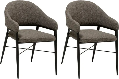 OMG Design Armlehnstuhl Roma (Set, 2 St), bequemer Esszimmerstuhl, Polsterstuhl mit Bouclé Bezug