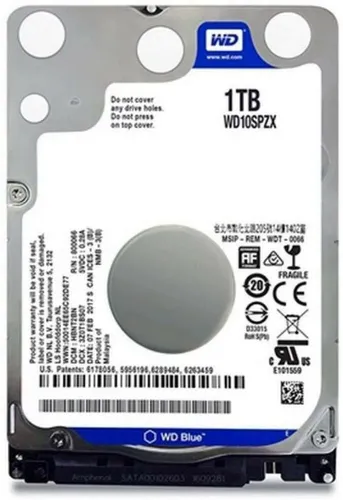 WD Blue 1 TB 2,5 Zoll interne HDD - Hohe Zuverlässigkeit, leise Betriebsgeräusche und ideal für Büroanwendungen mit 128 MB Cache