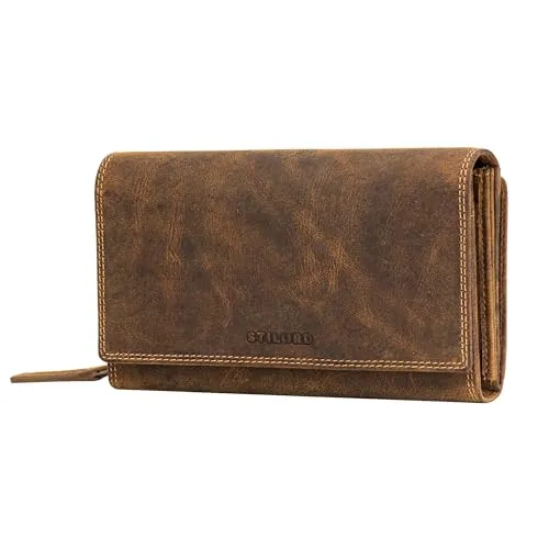 STILORD 'Alissa' Elegante Geldbörse Damen Leder mit RFID-Schutz - Damen-Geldbörse mit 26 Kartenfächern und praktischem Münzfach, bietet sicheren RFID-Schutz und elegantes Design aus echtem Leder für jeden Anlass.