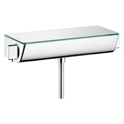 hansgrohe Ecostat Select Brausethermostat 13161000 - Aufputz, mit ESG-Ablage und Sicherheitssperre für maximale Sicherheit beim Duschen