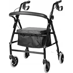 Rehabilitationsrollator mit Sitz und Bremsen für Senioren, mobiler Gehwagen mit Einkaufskorb