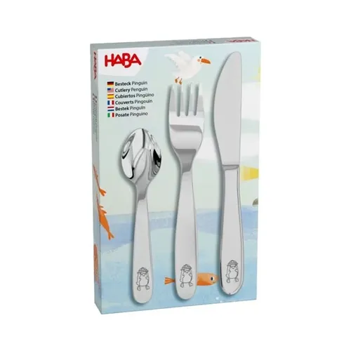 Produktbild haba Kinderbesteck Besteck Pinguin 3-teiliges Set