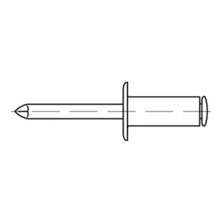 Blindniete ART 88404 A 2/A 2 FLAKO A 5 x 16 S - Eisenwaren, Offene Blindniete mit Sollbruchdorn für einfache Montage, ideal für professionelle Anwendungen - 500 Stück im Set.