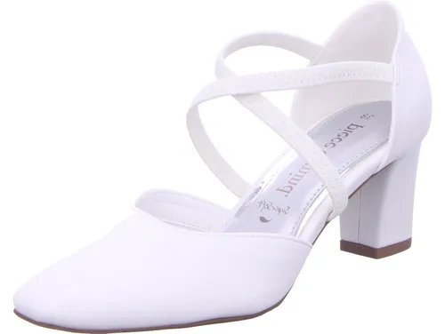 Piece of Mind Damen Pumps in Weiß, Größe 38 - Elegante Pumps für festliche Anlässe mit überkreuzten Riemchen und komfortablem Fußbett, ideal für stilvolle Auftritte.