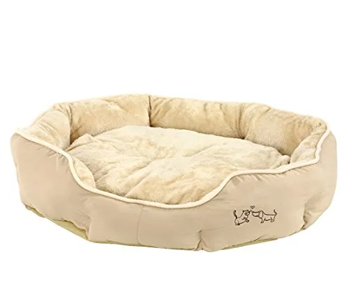 Tierbett Hunde- und Katzenbett Sammy, oval, beige in beige von DEHN