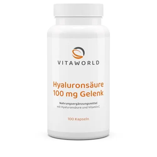 3er Pack Vita World Hyaluron Säure 100mg Gelenk 3 x 100 Kapseln Vegan Made in Germany