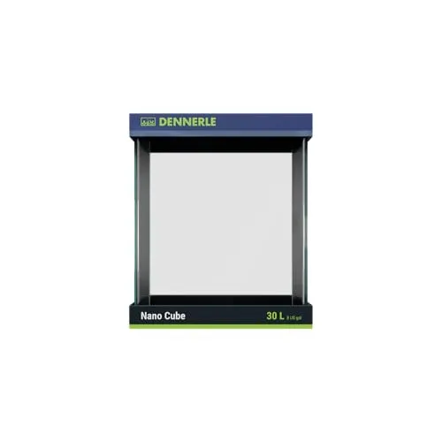Dennerle Nano Cube 30 Liter - Mini-Aquarium mit abgerundeten Ecken - Elegantes Mini-Aquarium aus Floatglas mit abgerundeten Ecken für eine beeindruckende Panoramawirkung. Ideal für Garnelen und Schnecken. Perfekt für Schreibtische und Wohnräume – ein echter Blickfang!