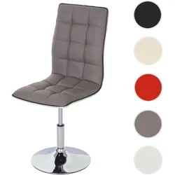 Mendler Esszimmerstuhl HWC-C41, höhenverstellbar und drehbar in taupe-grau - Stühle mit edlem Design und hoher Sitzkomfort, ideal für Wohnbereich, Küche und Esszimmer. Das gestepptes Rautenmuster und die Chromoptik verleihen jedem Raum Eleganz.