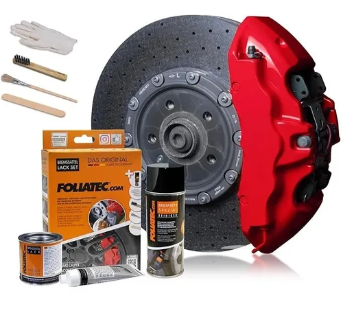 Foliatec Bremssattel Lack Set Racing Rosso - Komplettes 7-teiliges Set für 4 Bremssättel, hitze- und chemikalienbeständig, einfache Anwendung ohne Teileausbau, Made in Germany.