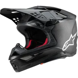 Alpinestars Supertech S-M10 Fame 2024 Motocross Helm, schwarz, Größe S - Motorradhelm mit leichtem Design (nur 1260g), Doppel-D-Verschluss und ECE 22.06 Zertifizierung für optimale Sicherheit und Komfort beim Motocross.